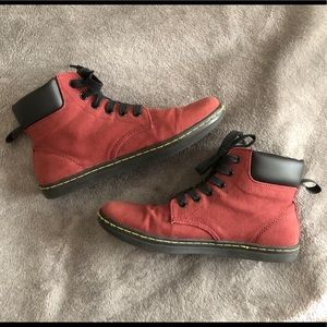Red canvas doc martens